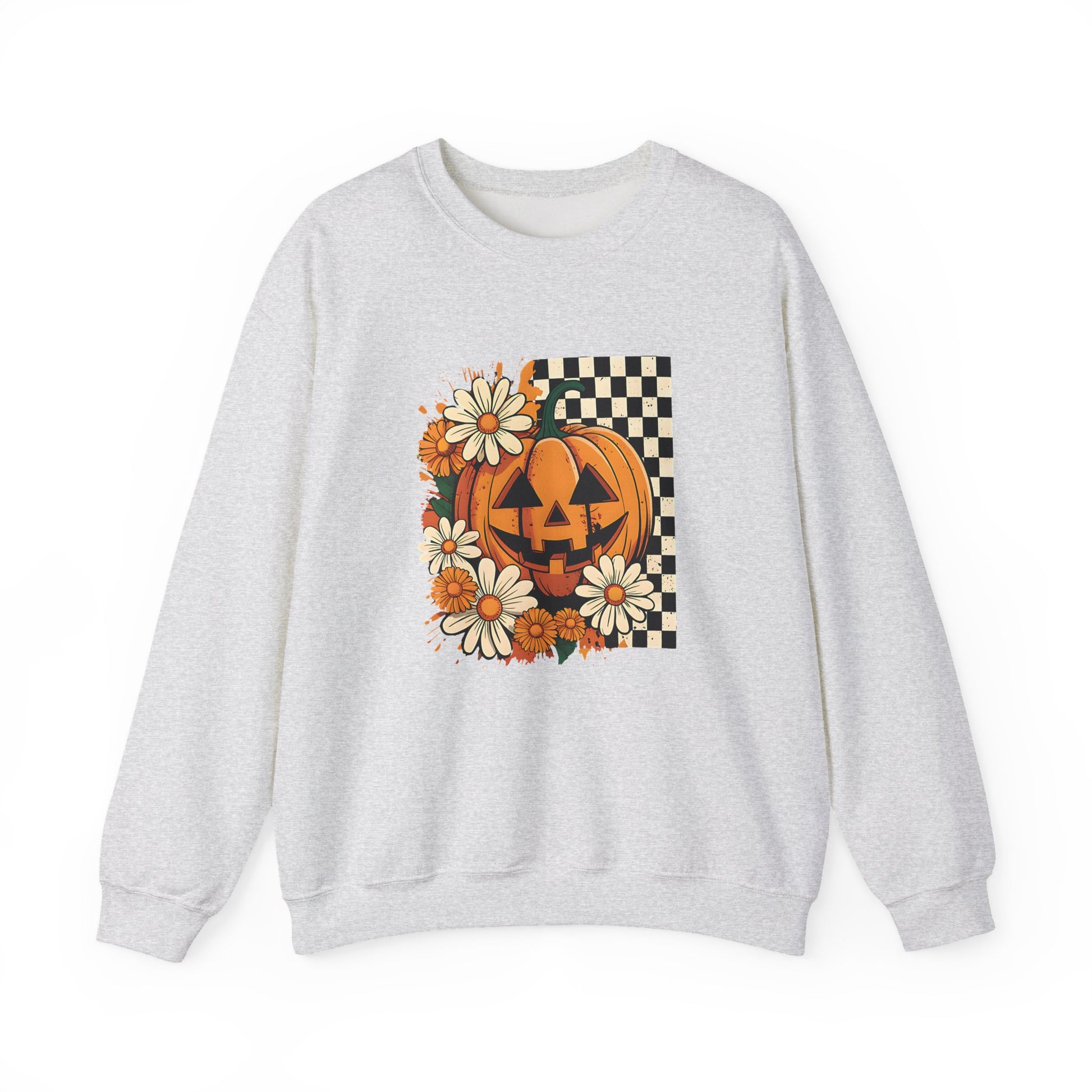 Floral Fall Pumpkin Halloween Crewneck Sweatshirt - Samberule