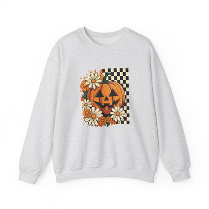 Floral Fall Pumpkin Halloween Crewneck Sweatshirt - Samberule