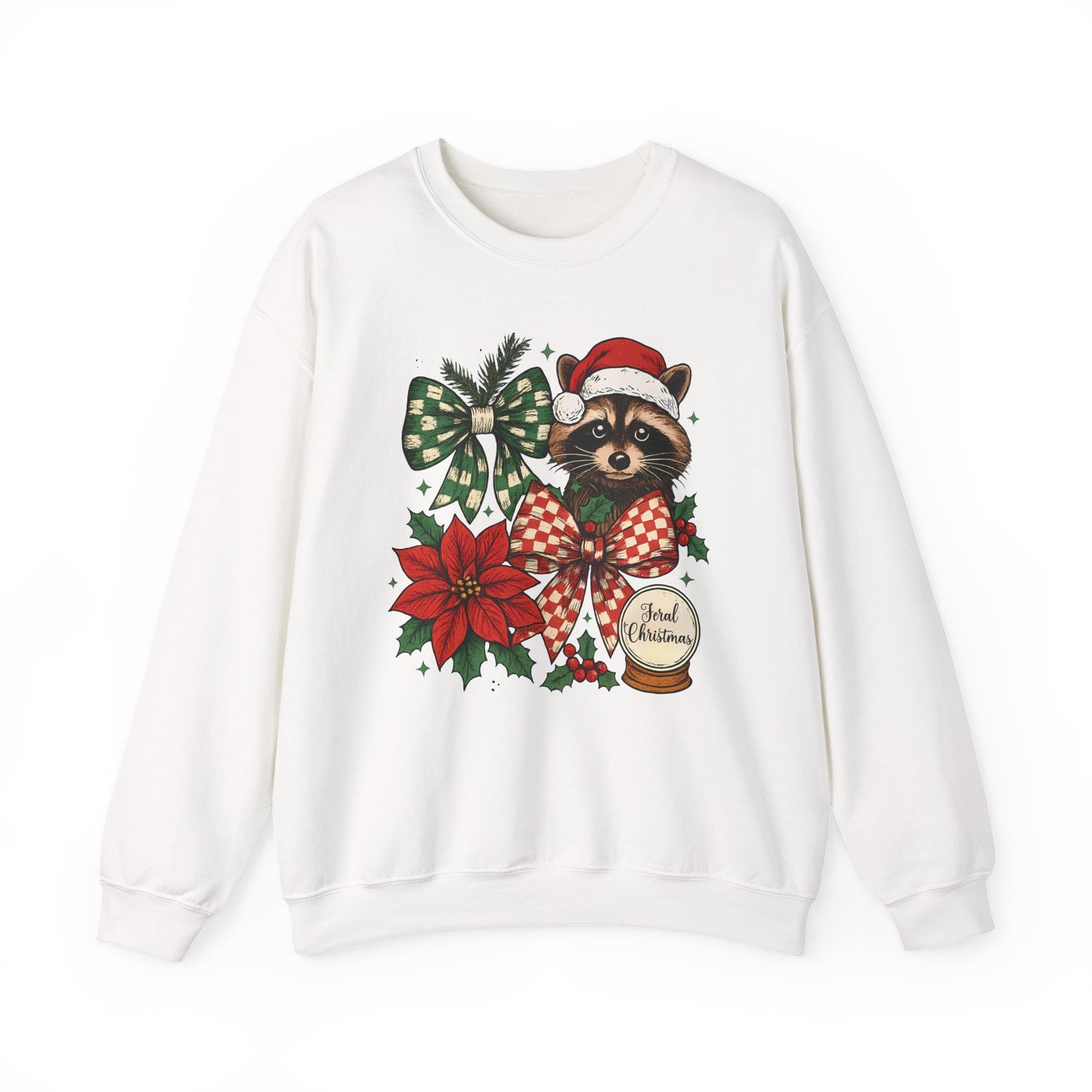 Festive Raccoon Christmas Crewneck Sweatshirt - Samberule