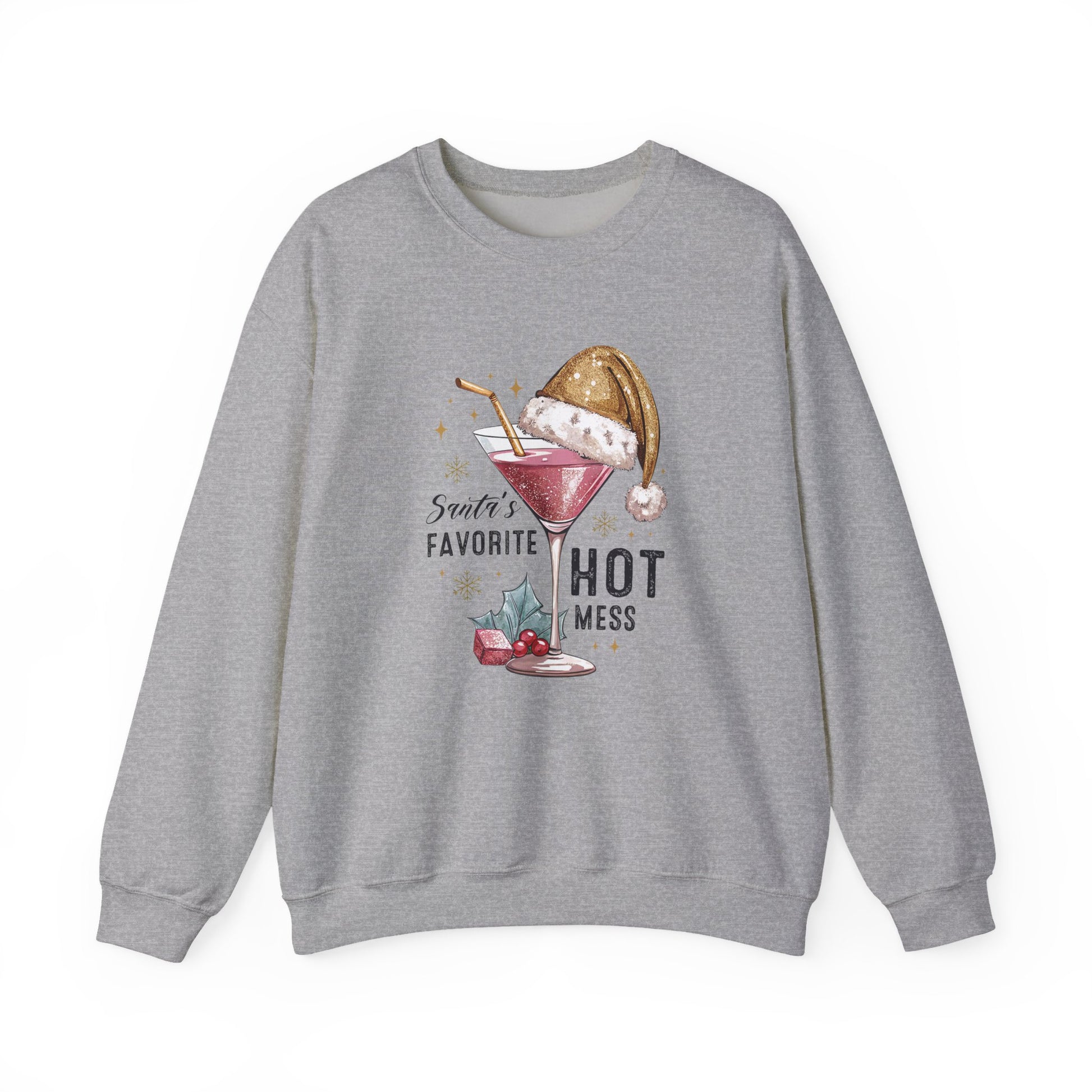 Santa's Favorite Hot Mess Christmas Crewneck Sweatshirt - Samberule