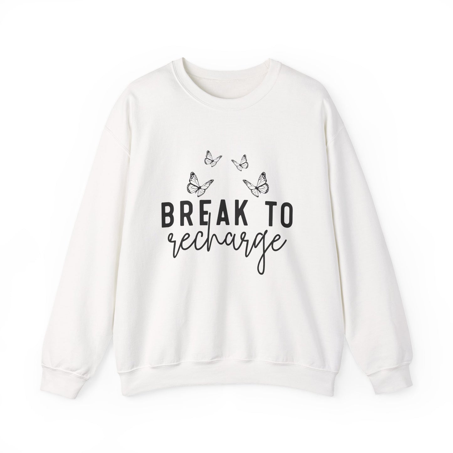 Break to Recharge Mental Health Crewneck Sweatshirt