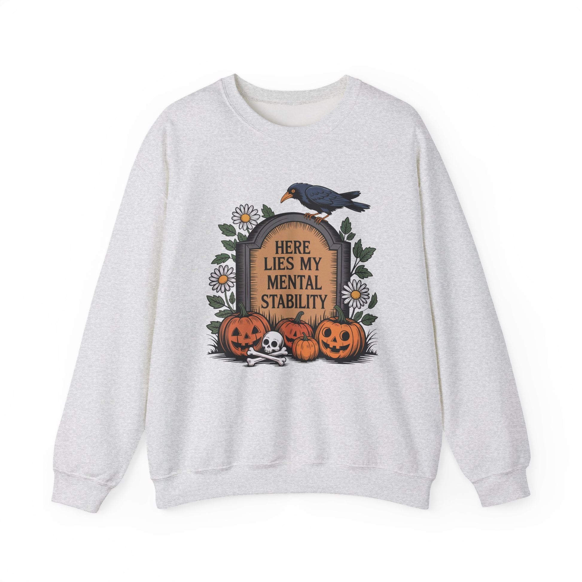 Here Lies My Mental Stability Halloween Crewneck Sweatshirt - Samberule