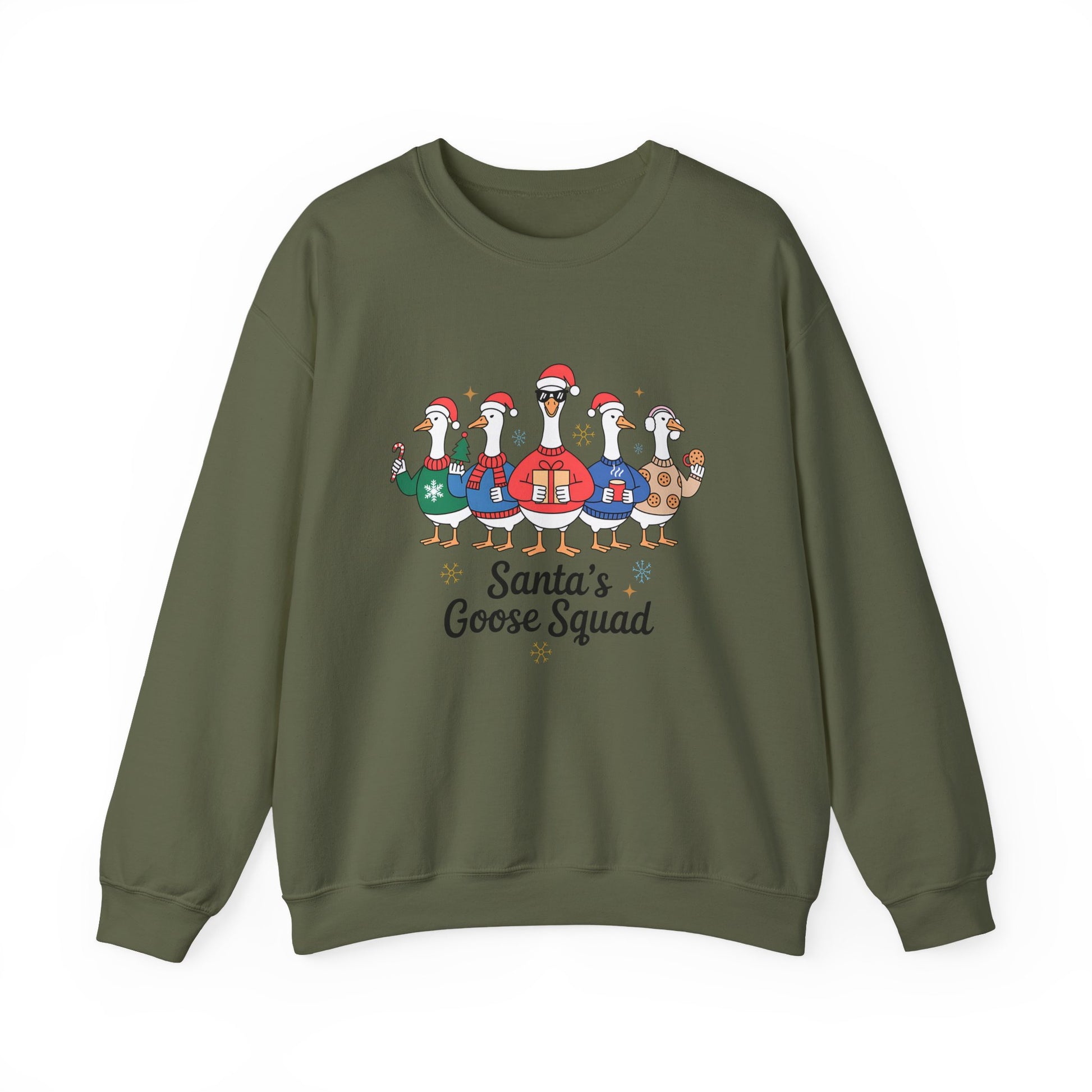 Santa's Goose Squad Christmas Crewneck Sweatshirt - Samberule