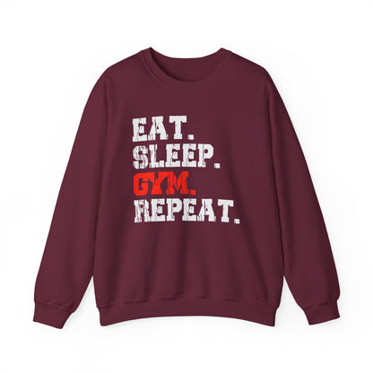 Eat Sleep Gym Repeat Gym Crewneck Sweatshirt