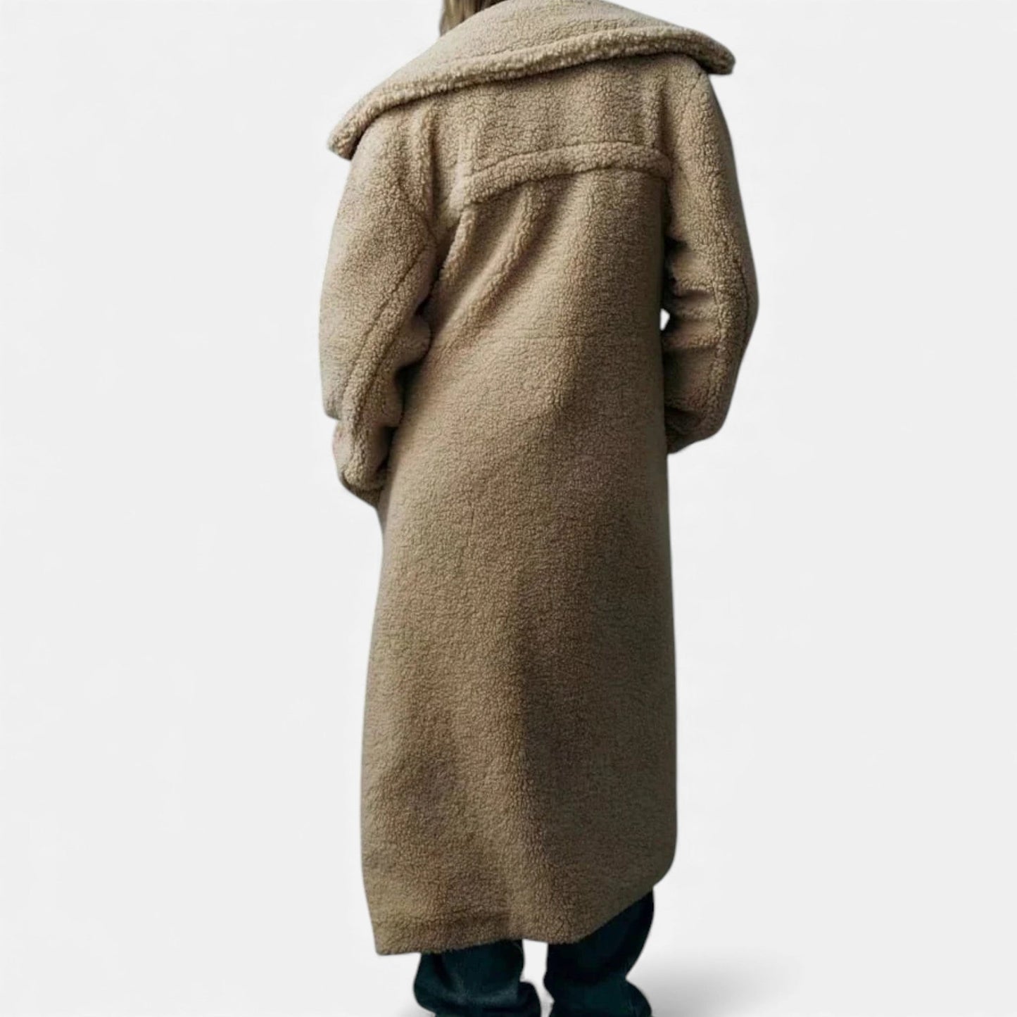 Women’s Long Winter Coat with Turn-Down Collar - Samberule