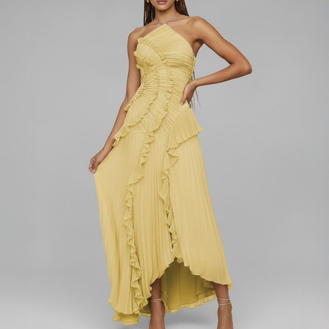 Avery - Asymmetric Pleated Dress - Samberule