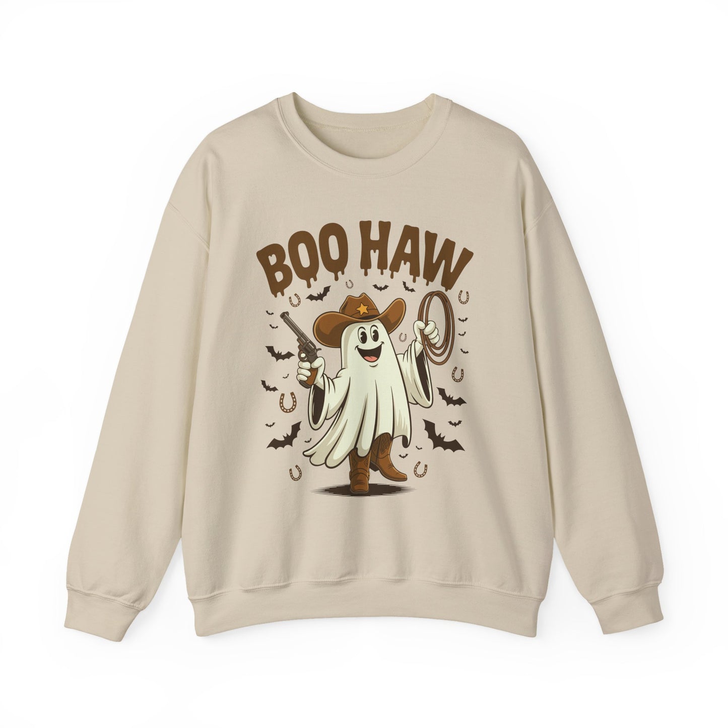 Boo Haw Ghost Halloween Crewneck Sweatshirt - Samberule