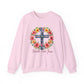 "Faith Over Fear Floral" Faith Crewneck Sweatshirt