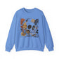 Floral Skull Tattoo Style Halloween Crewneck Sweatshirt - Samberule
