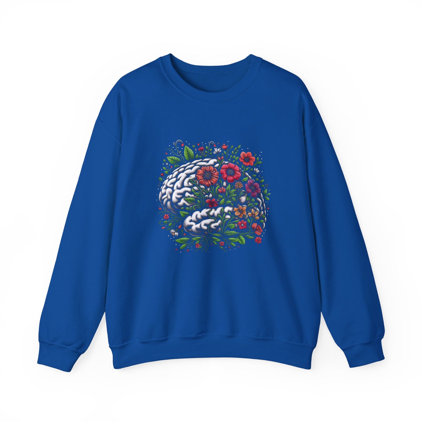 Floral Brain Mental Health Crewneck Sweatshirt