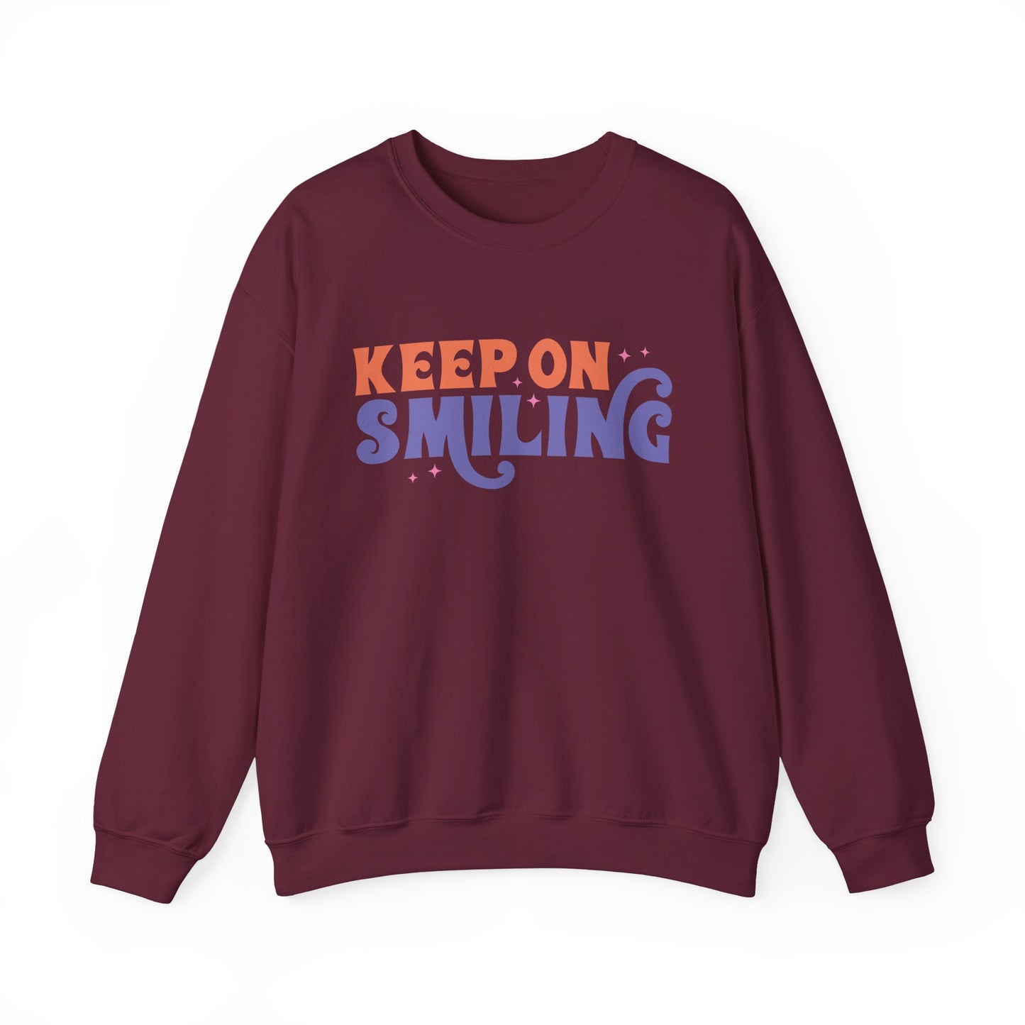 Keep On Smiling Motivational Crewneck Sweatshirt