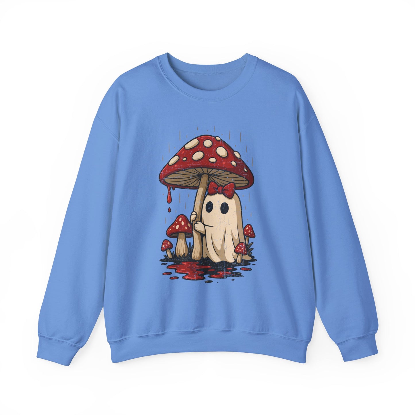 Cozy Mushroom Ghost Halloween Crewneck Sweatshirt - Samberule