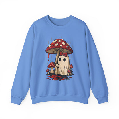 Cozy Mushroom Ghost Halloween Crewneck Sweatshirt - Samberule