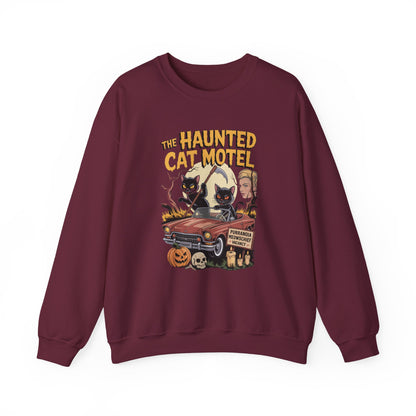 Spooky Cat Motel Halloween Crewneck Sweatshirt - Samberule