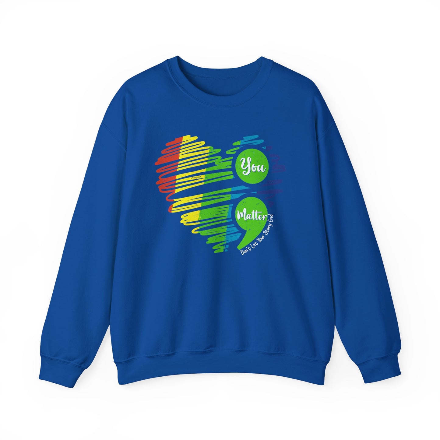 Colorful Pride Heart Mental Health Crewneck Sweatshirt