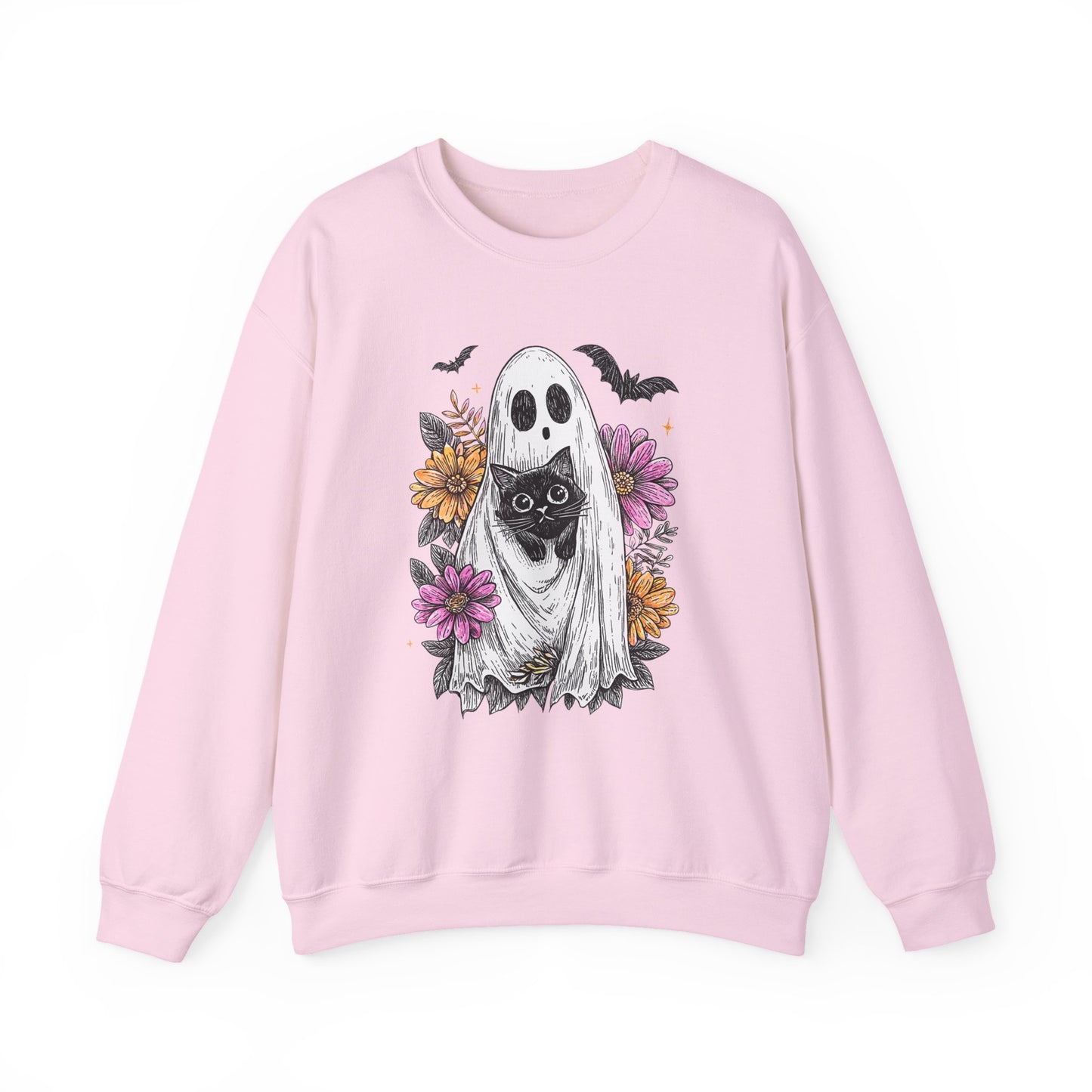 Halloween Ghost Cat Halloween Crewneck Sweatshirt - Samberule