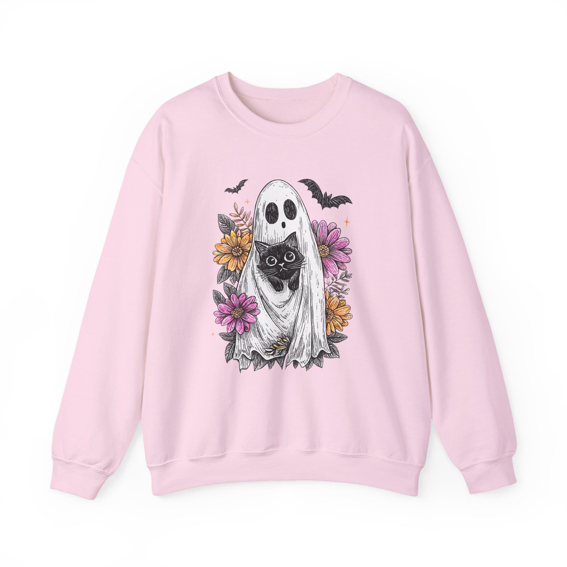 Halloween Ghost Cat Halloween Crewneck Sweatshirt - Samberule
