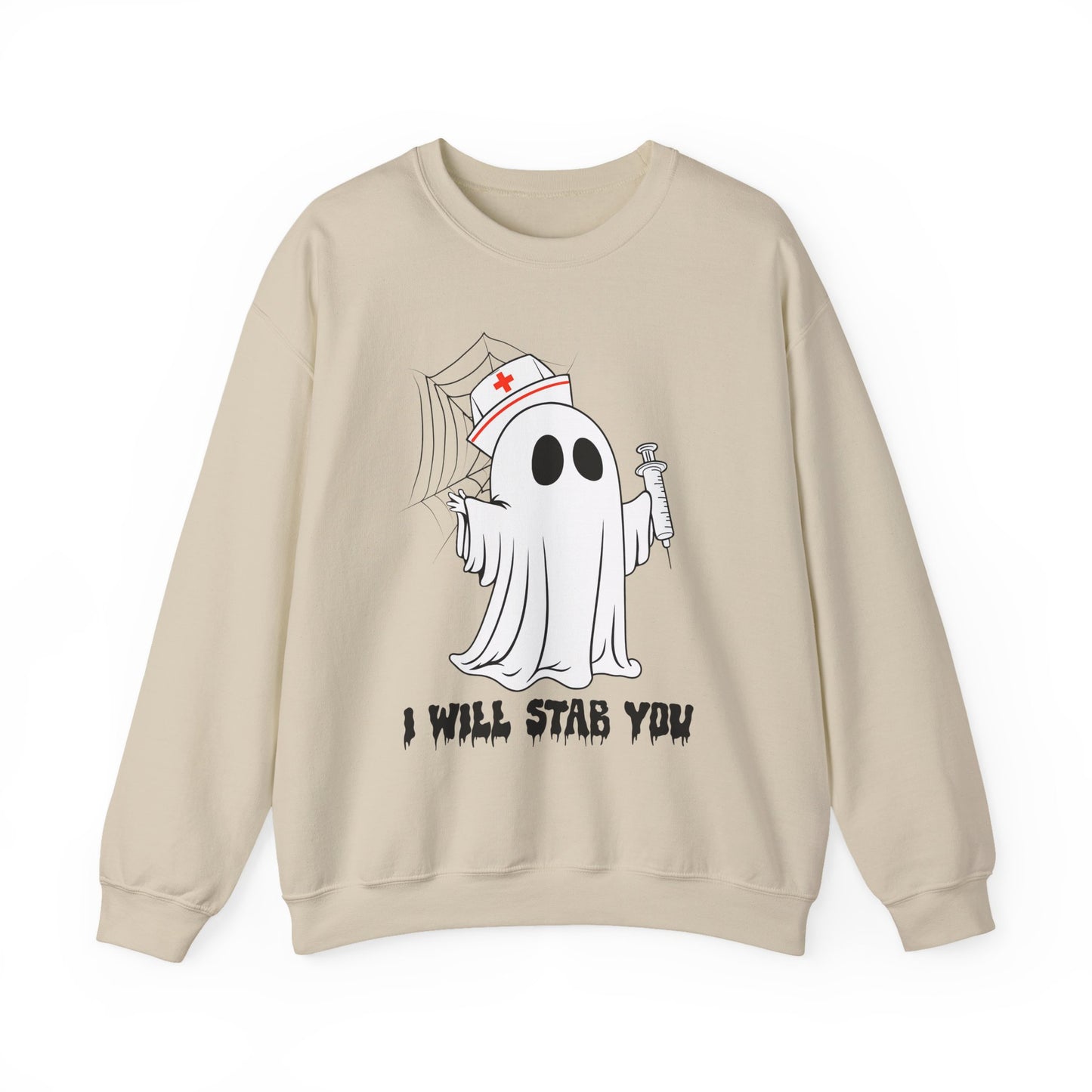 Playful Ghost Nurse Halloween Crewneck Sweatshirt - Samberule