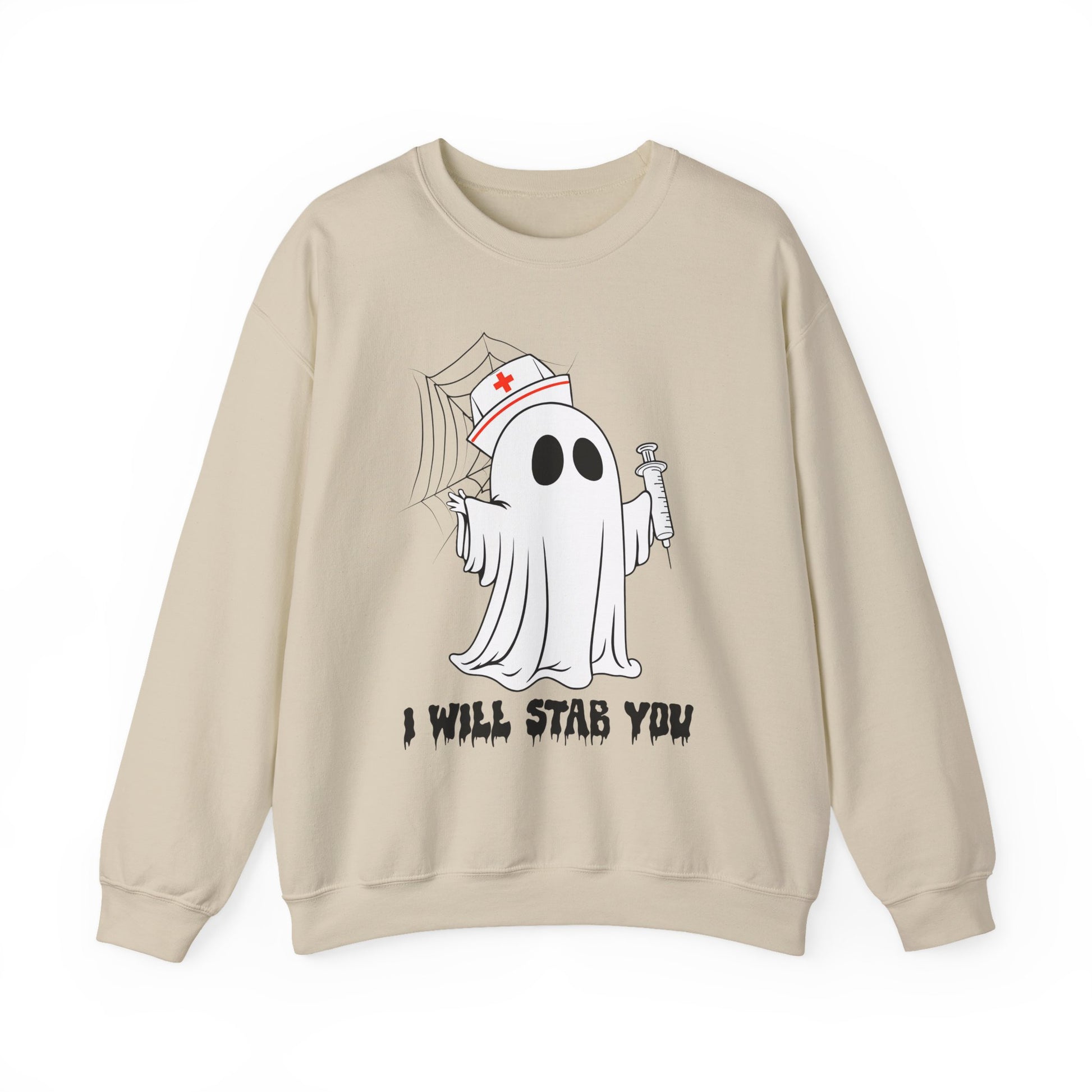 Playful Ghost Nurse Halloween Crewneck Sweatshirt - Samberule