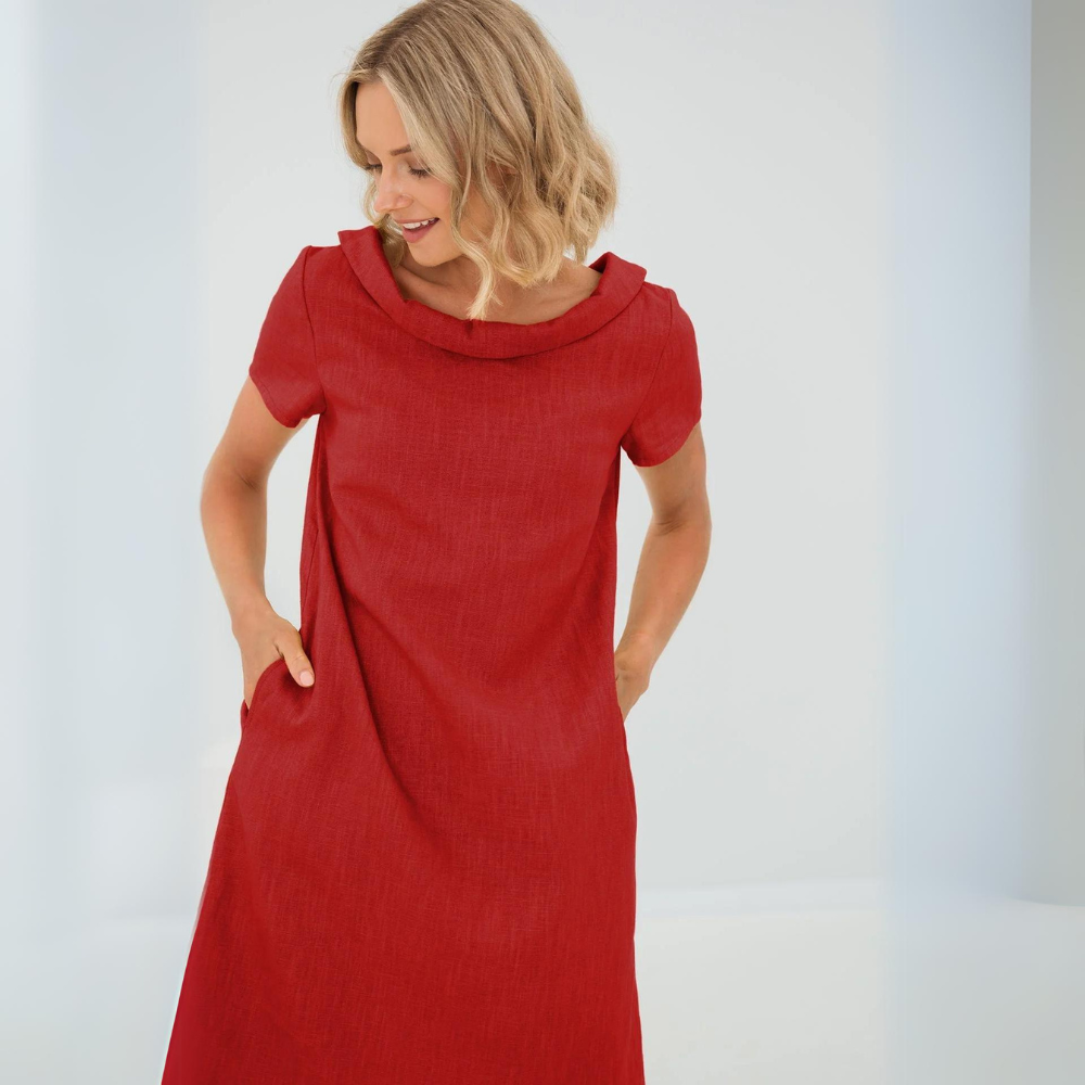 ALINA | Soft Linen Dress with Pockets