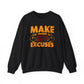 Make Muscles Not Excuses Gym Crewneck Sweatshirt