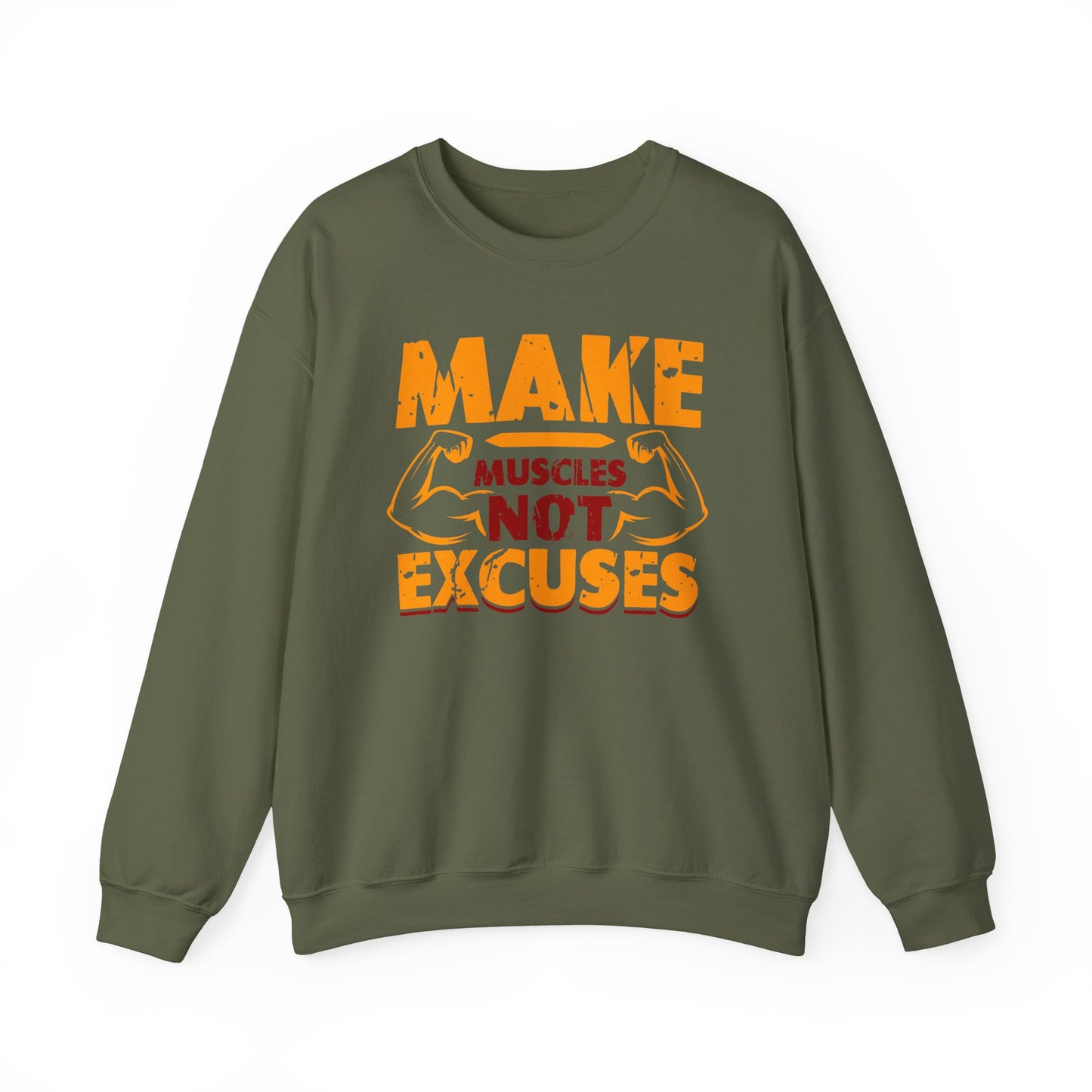 Make Muscles Not Excuses Gym Crewneck Sweatshirt