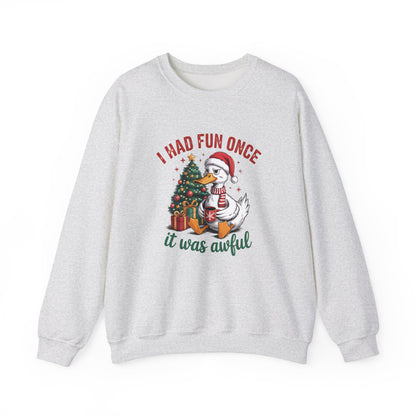 I Had Fun Once It Was Awful Christmas Crewneck Sweatshirt - Samberule