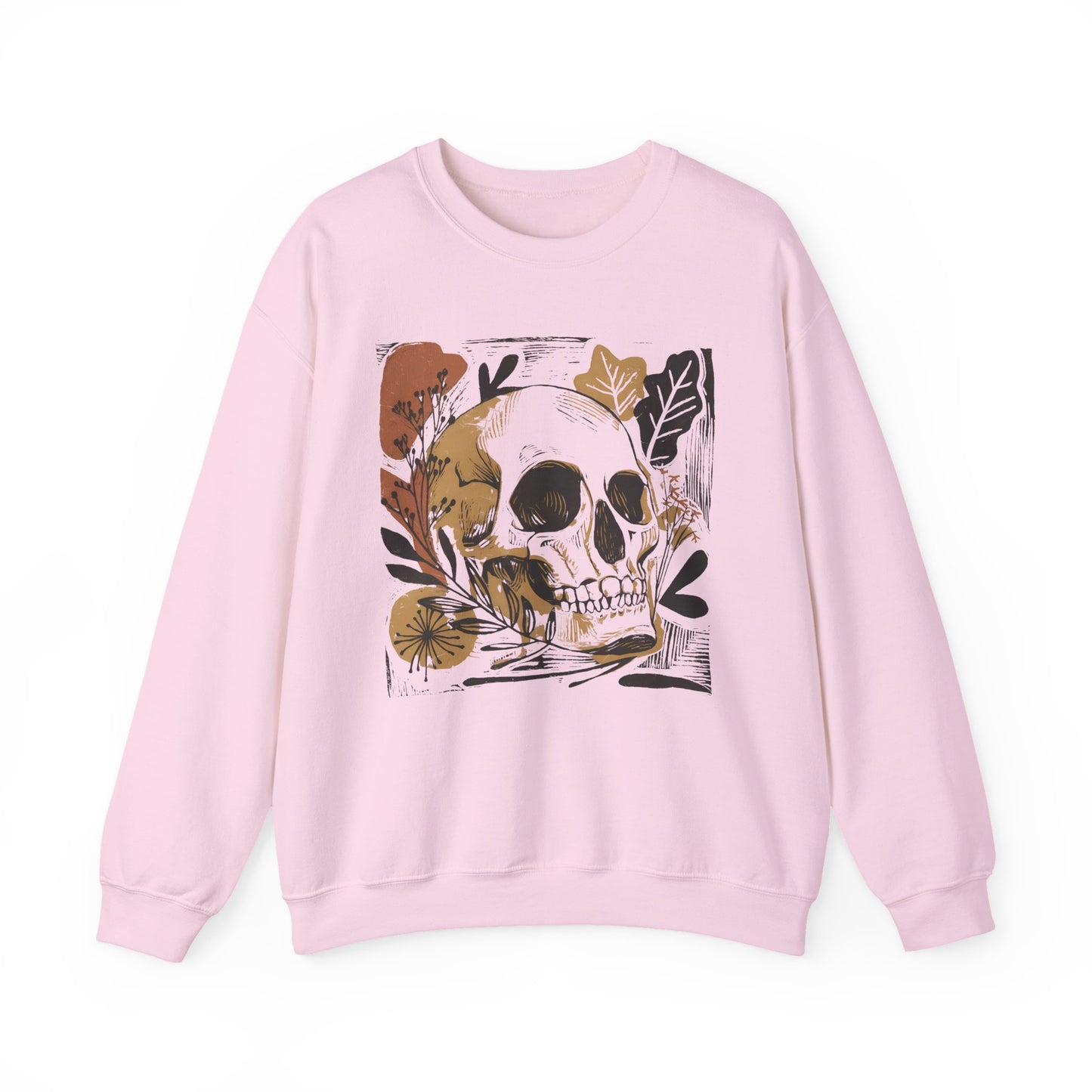 Floral Skull Tattoo Style Halloween Crewneck Sweatshirt - Samberule