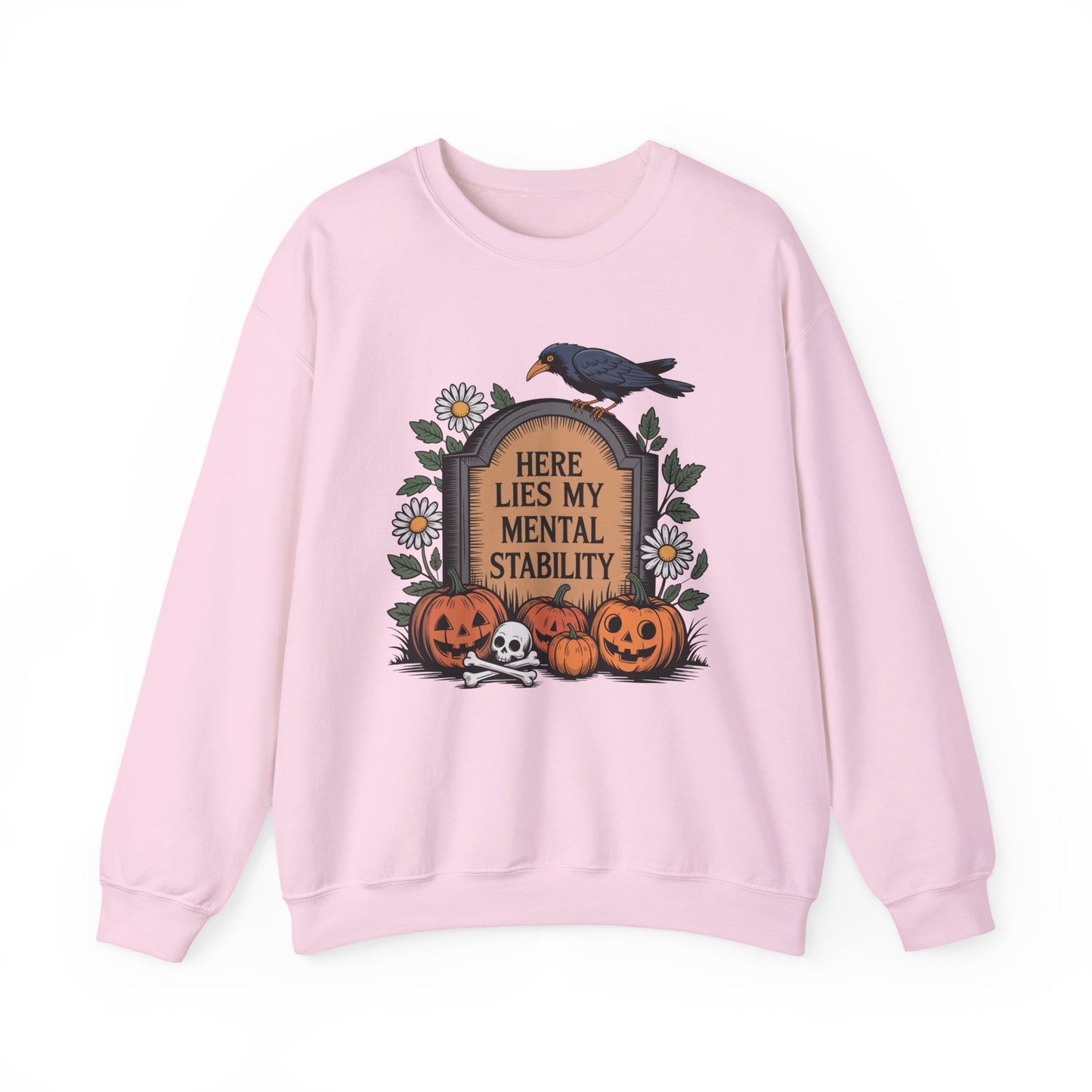Here Lies My Mental Stability Halloween Crewneck Sweatshirt - Samberule