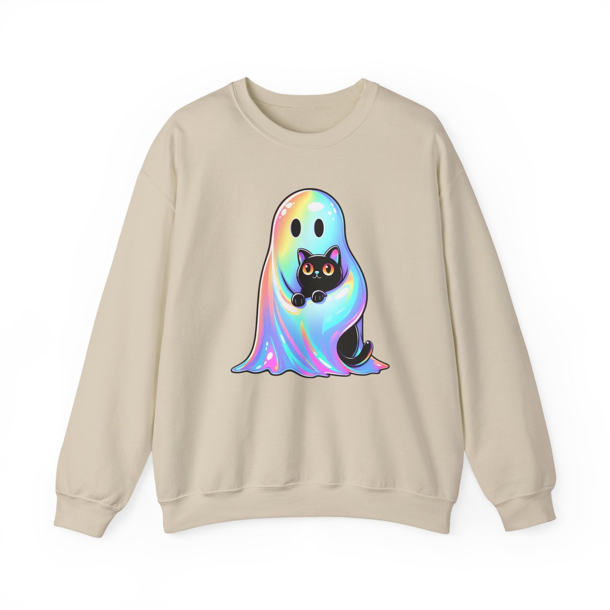 Ghost Cat Halloween Crewneck Sweatshirt - Samberule