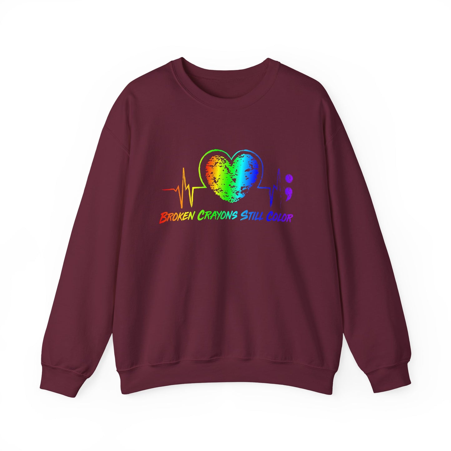 Rainbow Heart Mental Health Crewneck Sweatshirt