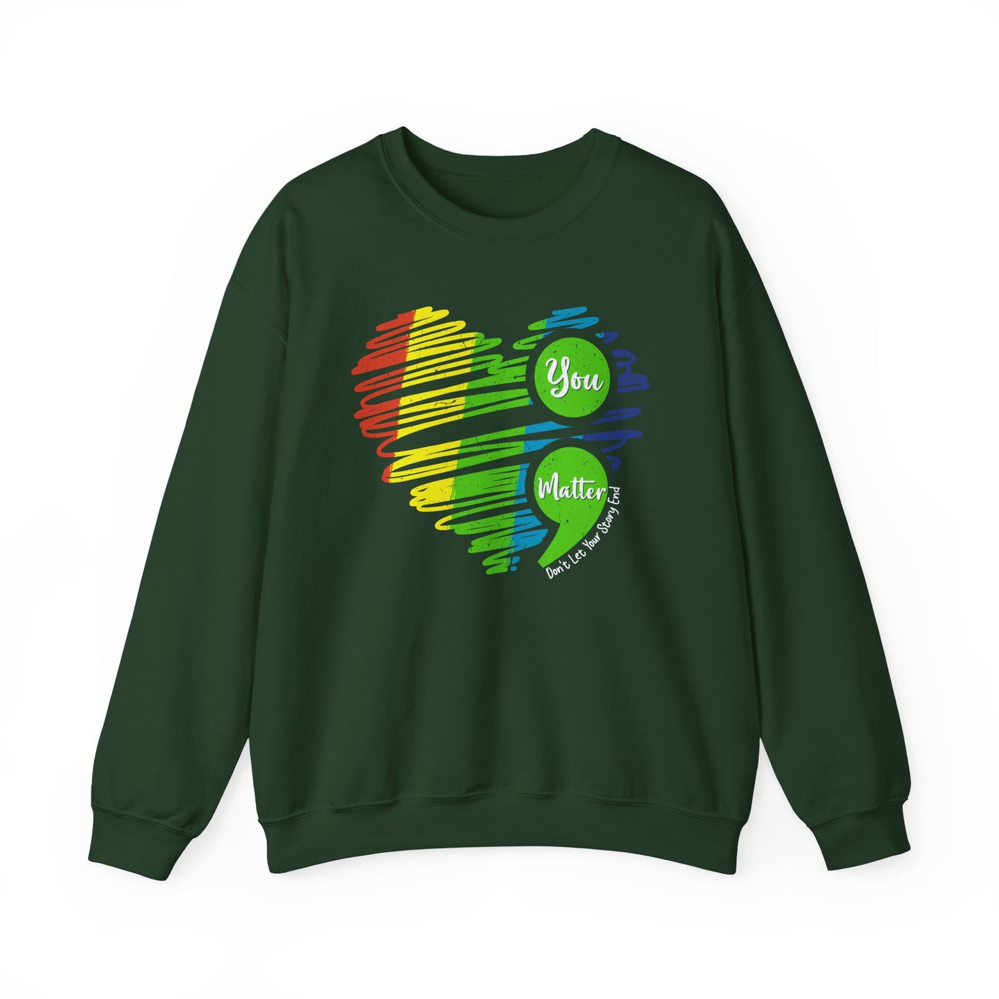 Colorful Pride Heart Mental Health Crewneck Sweatshirt