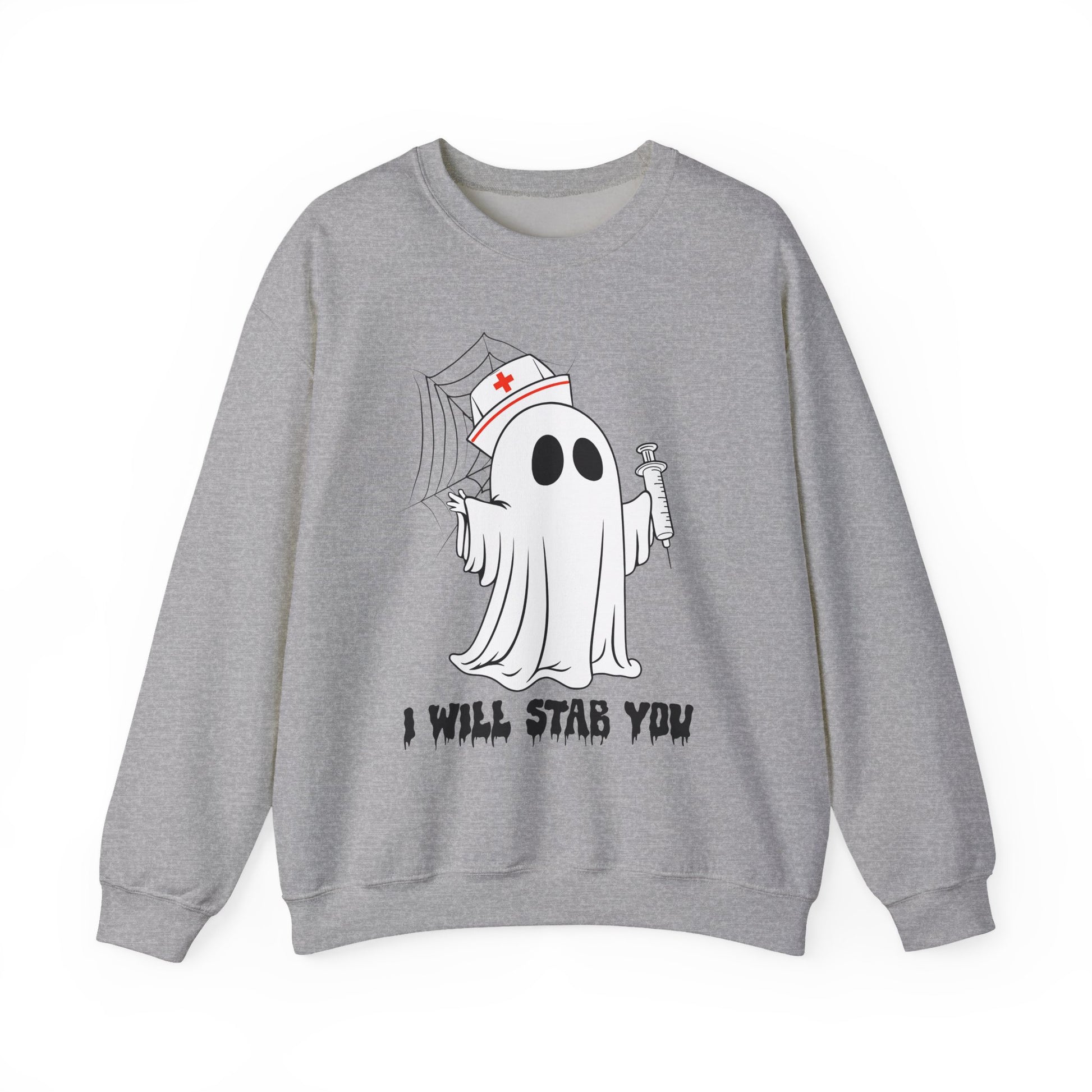 Playful Ghost Nurse Halloween Crewneck Sweatshirt - Samberule
