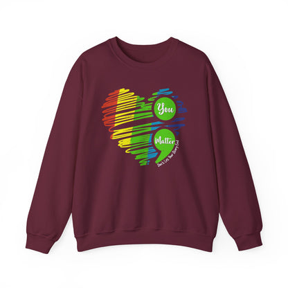 Colorful Pride Heart Mental Health Crewneck Sweatshirt