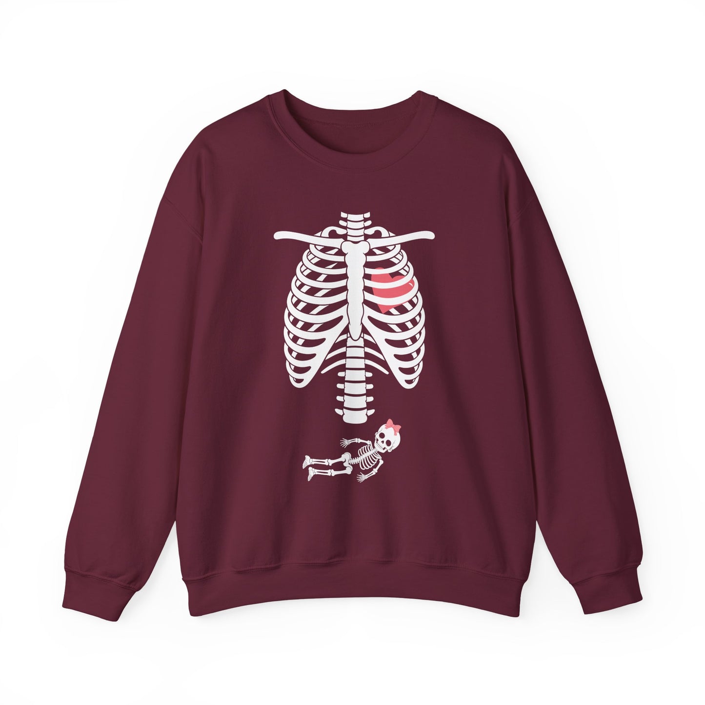 Pregnant Skeleton Halloween Crewneck Sweatshirt - Samberule