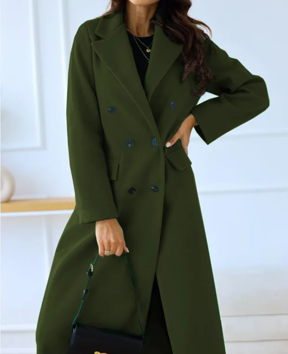 Lorena | Long Trench Coat – Elegant Winter Staple