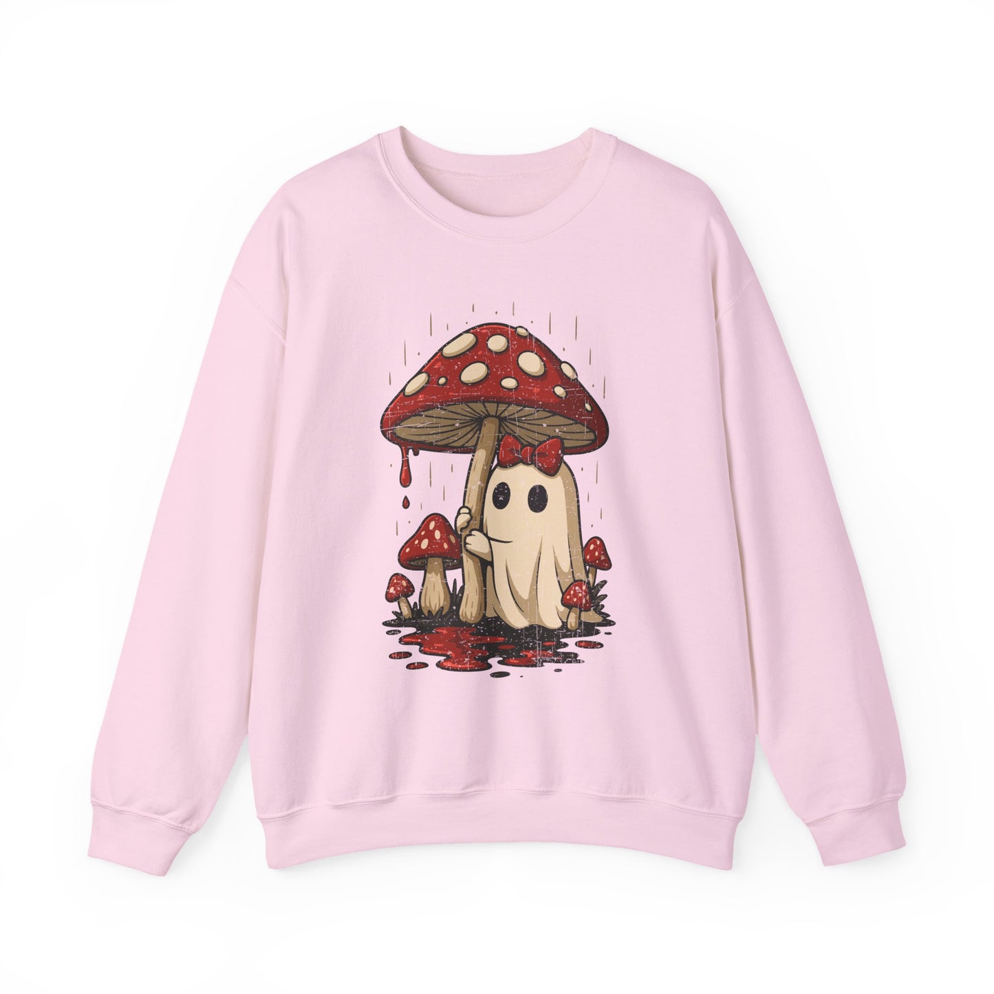 Cozy Mushroom Ghost Halloween Crewneck Sweatshirt - Samberule