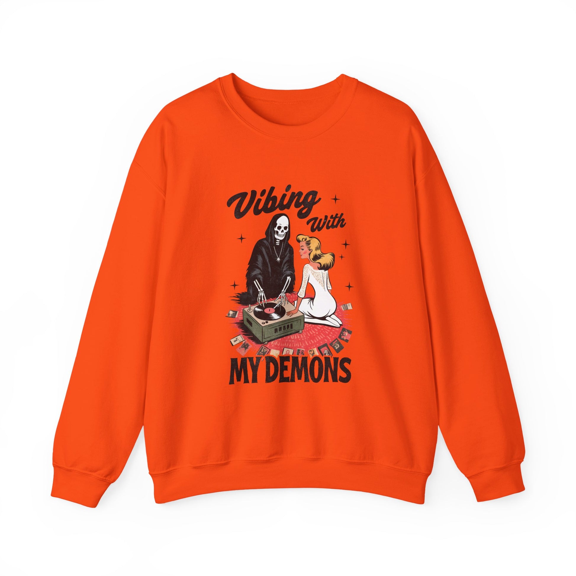 Vibing With My Demons Halloween Crewneck Sweatshirt - Samberule