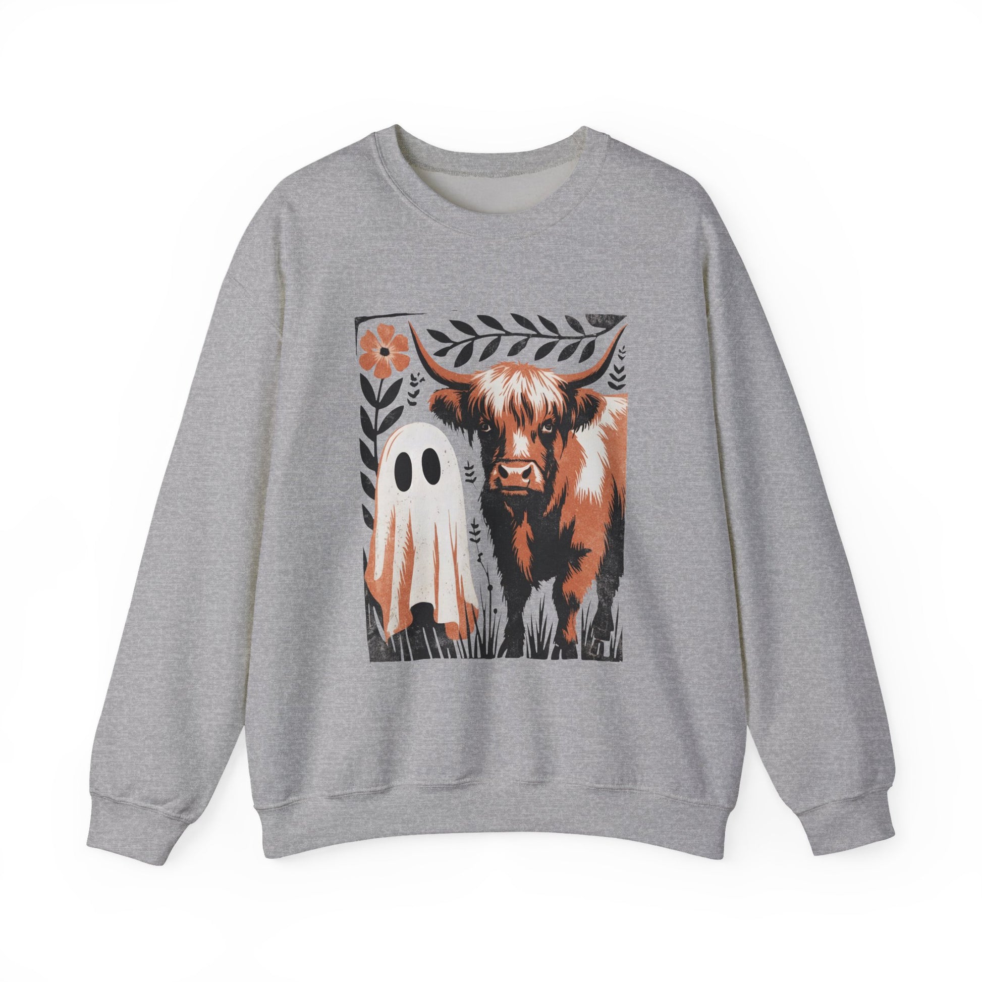 Halloween Ghost & Cow Halloween Crewneck Sweatshirt - Samberule