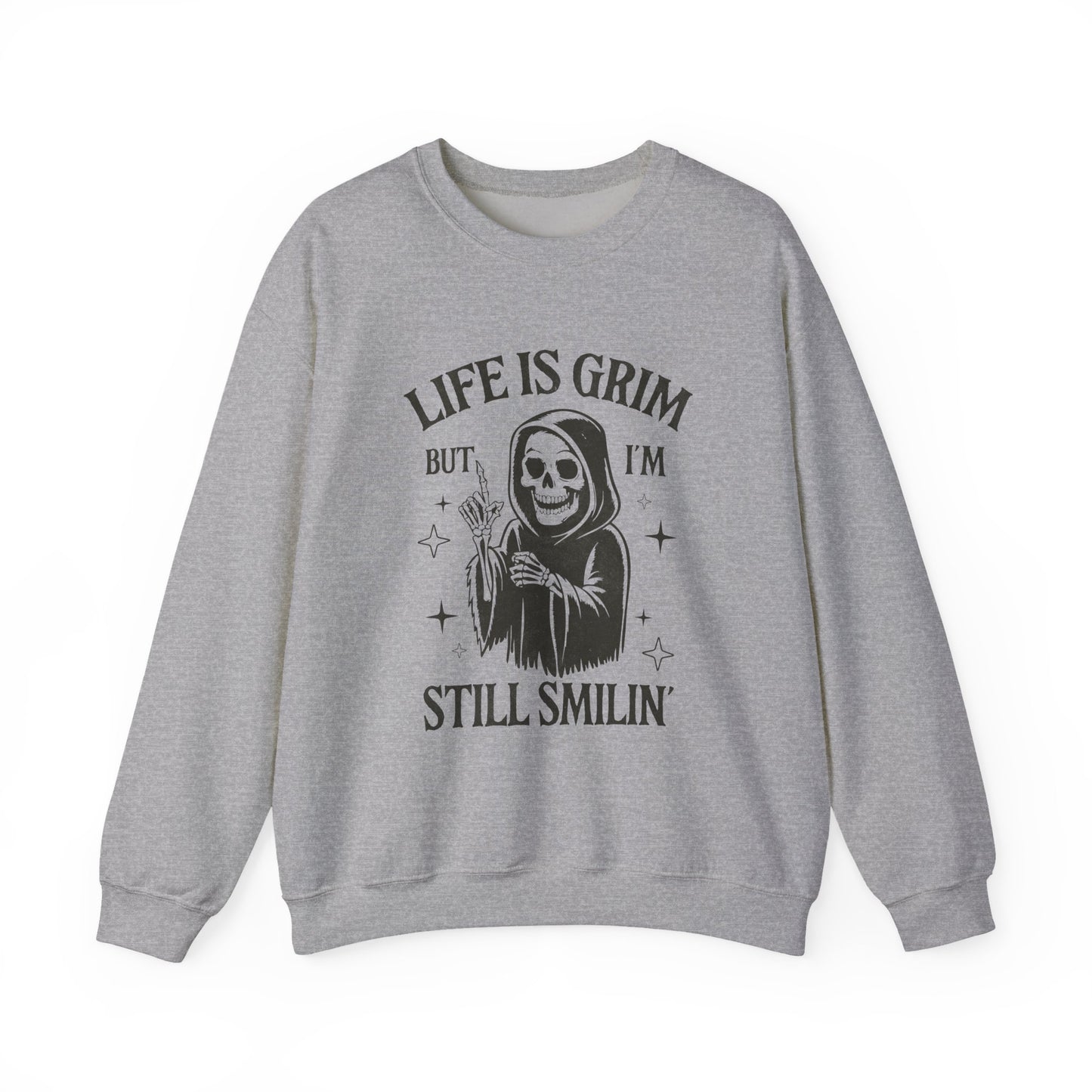 Life is Grim but i'm Still Smilin Halloween Crewneck Sweatshirt - Samberule