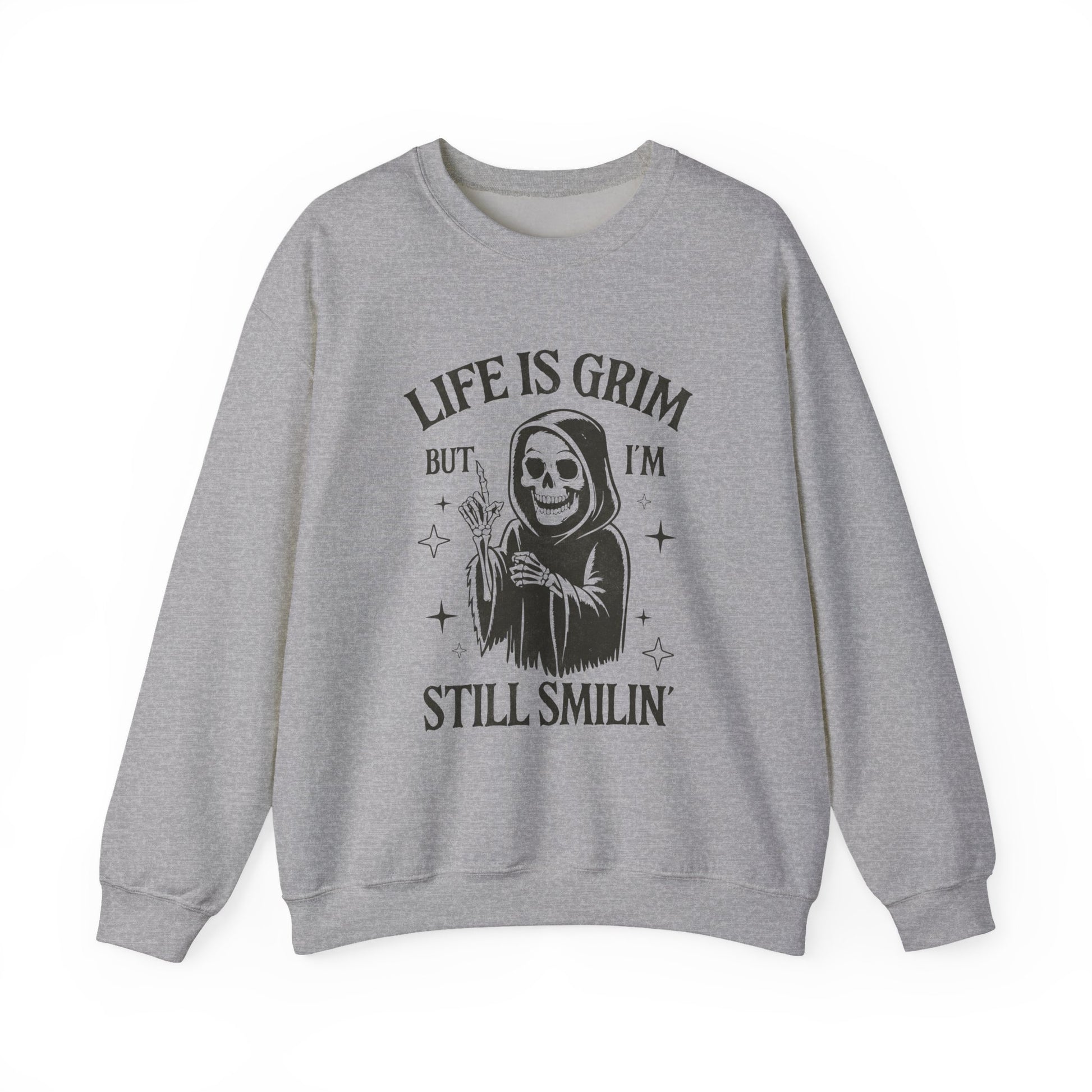 Life is Grim but i'm Still Smilin Halloween Crewneck Sweatshirt - Samberule