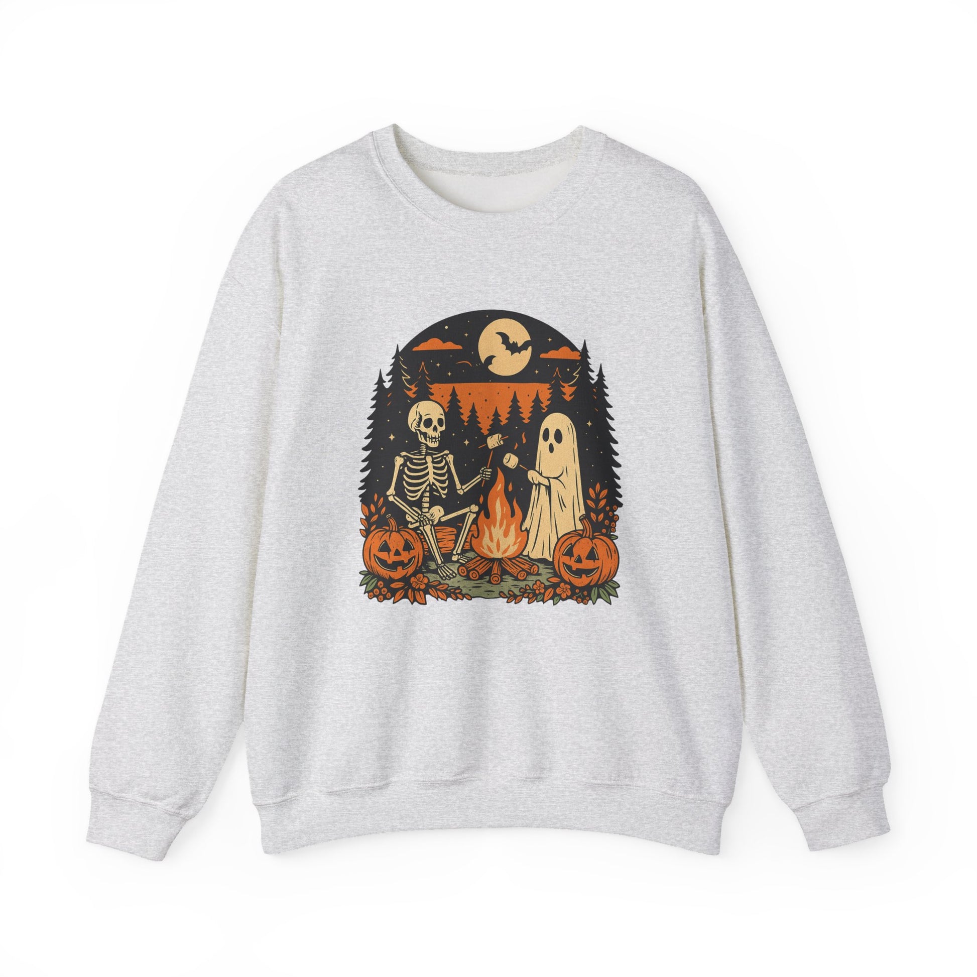 Skull Fall Bow Halloween Crewneck Sweatshirt - Samberule