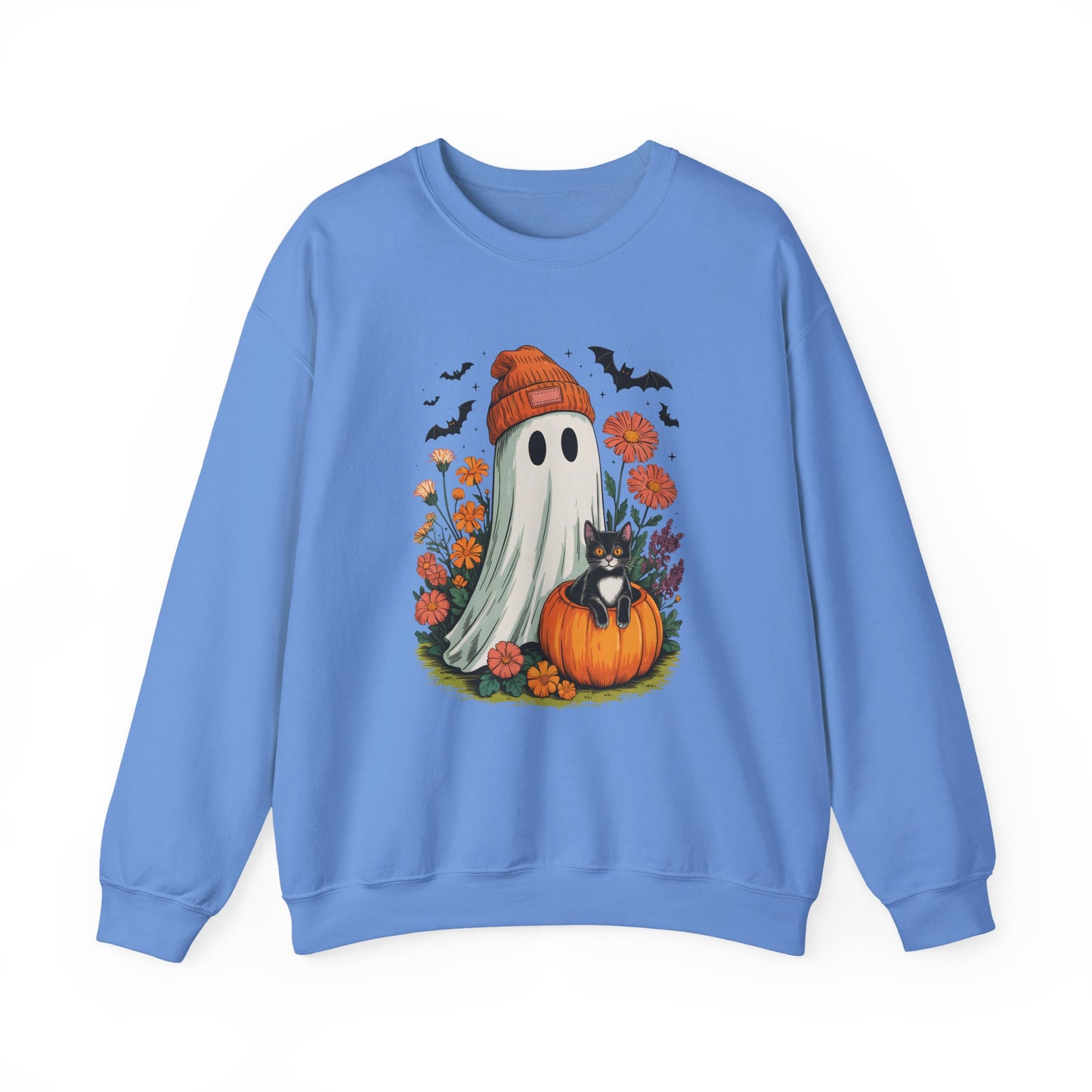 Cozy Ghost Halloween Crewneck Sweatshirt - Samberule