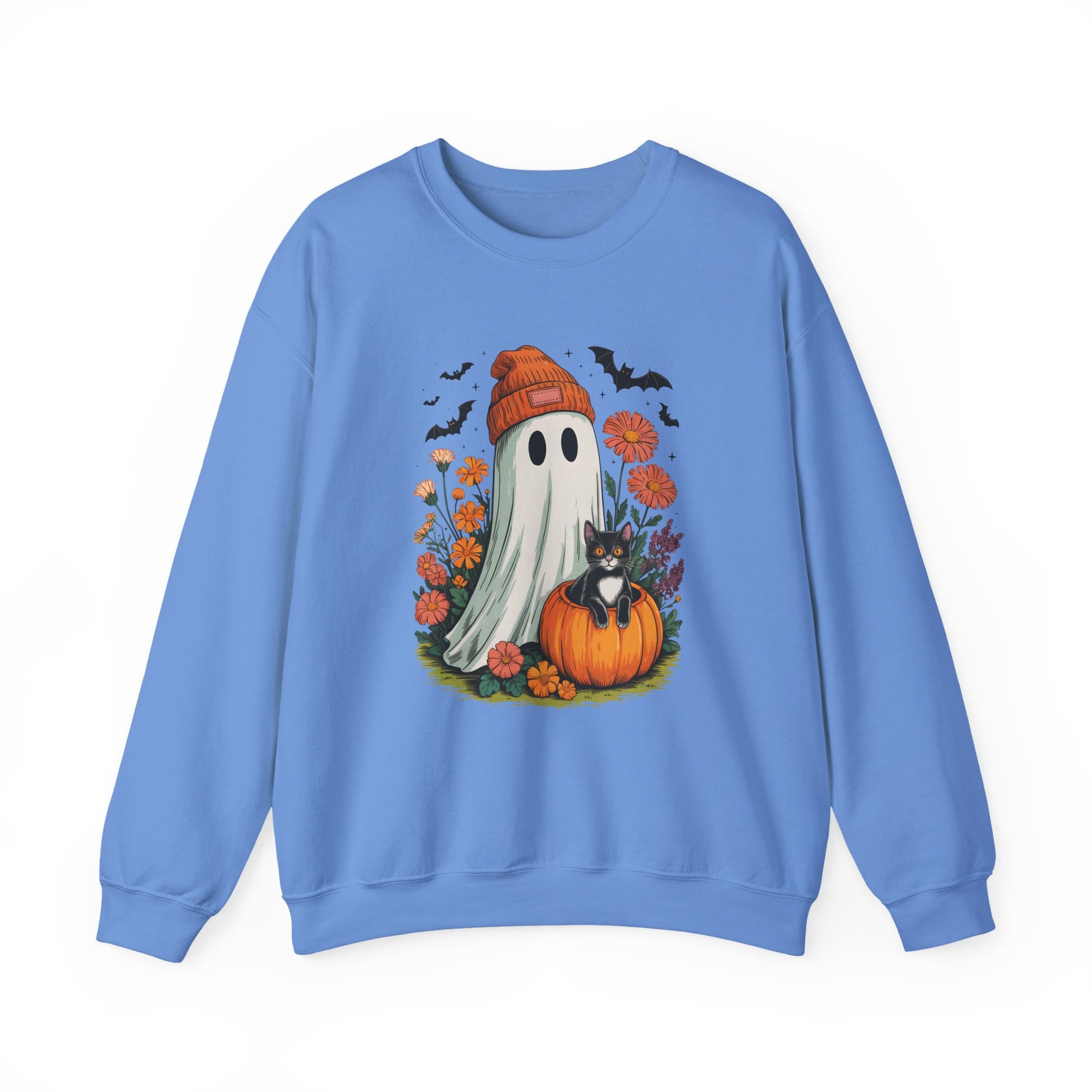 Cozy Ghost Halloween Crewneck Sweatshirt - Samberule