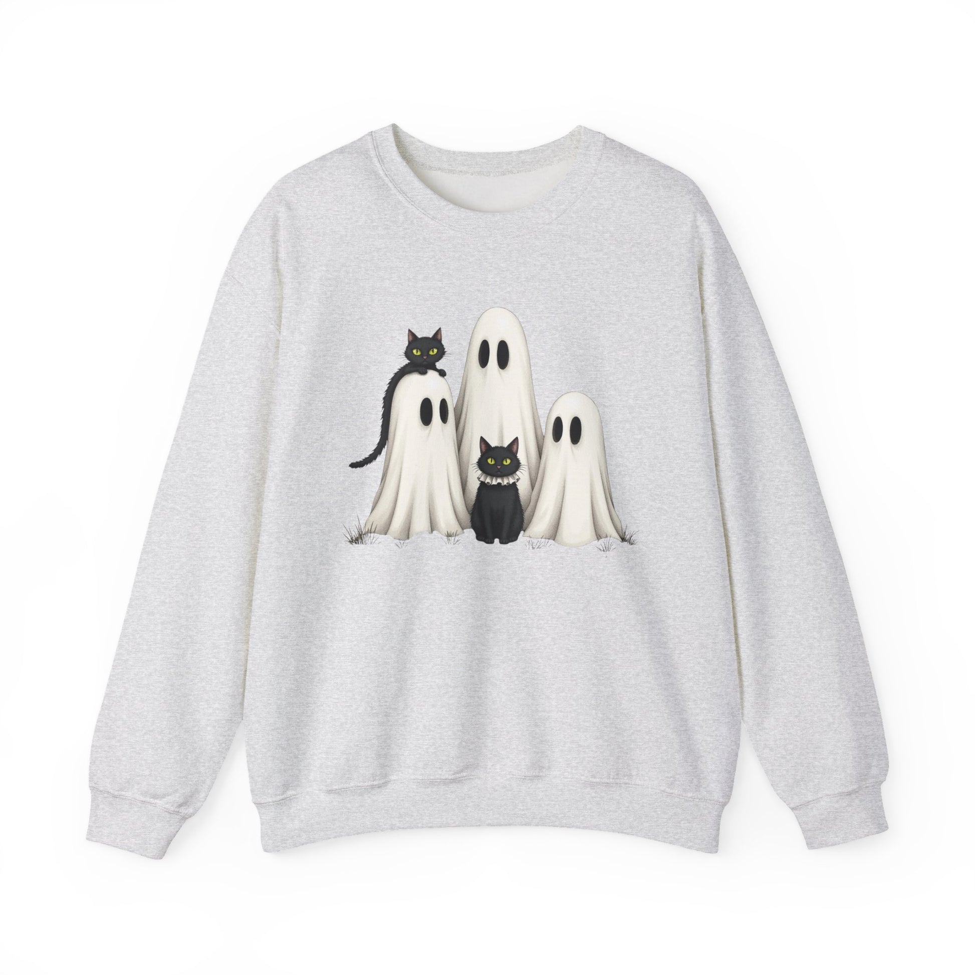 Ghostly Cats Halloween Crewneck Sweatshirt - Samberule