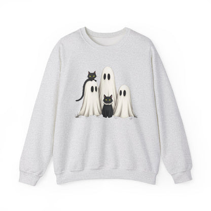 Ghostly Cats Halloween Crewneck Sweatshirt - Samberule