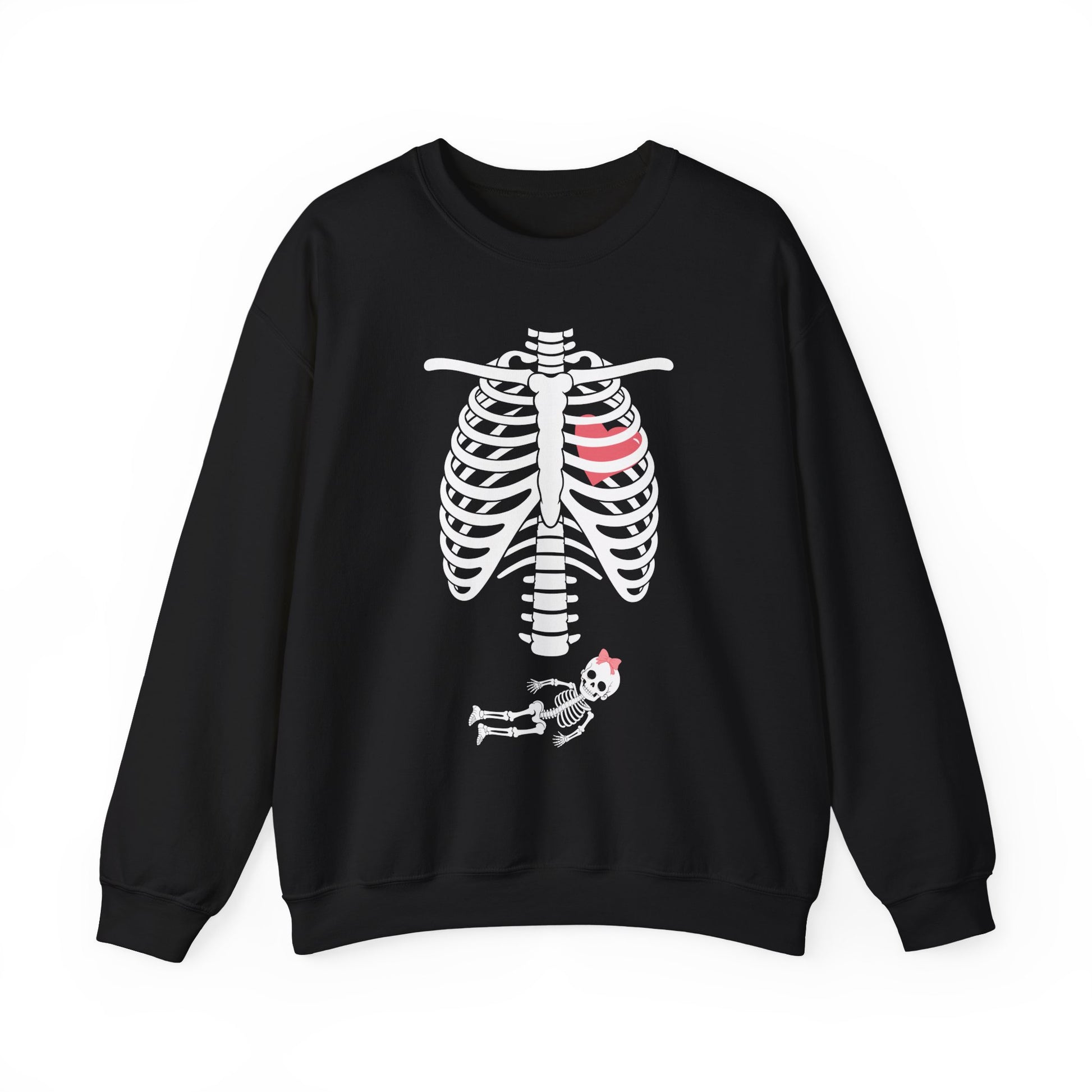 Pregnant Skeleton Halloween Crewneck Sweatshirt - Samberule
