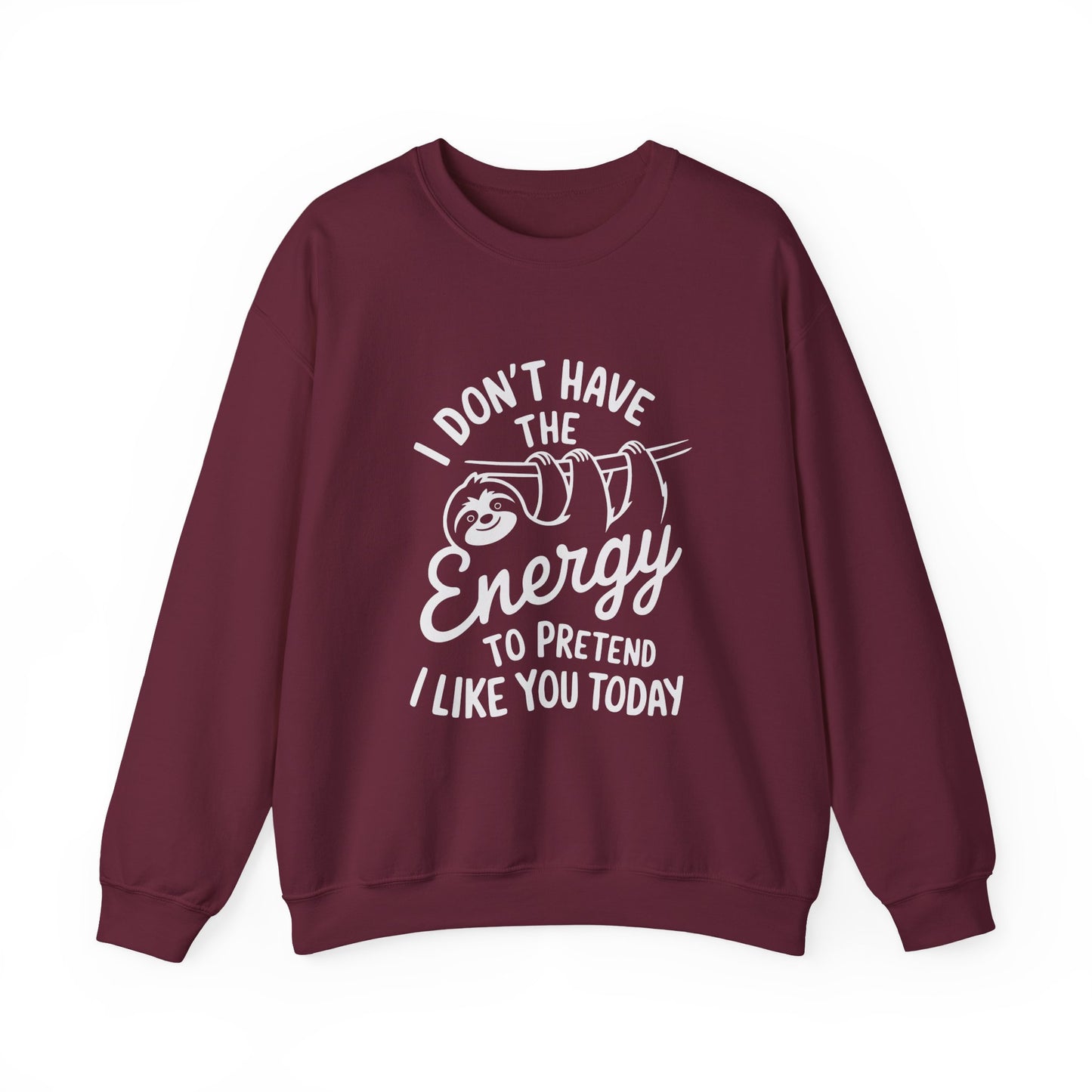 Sloth Energy Sarcasm Crewneck Sweatshirt