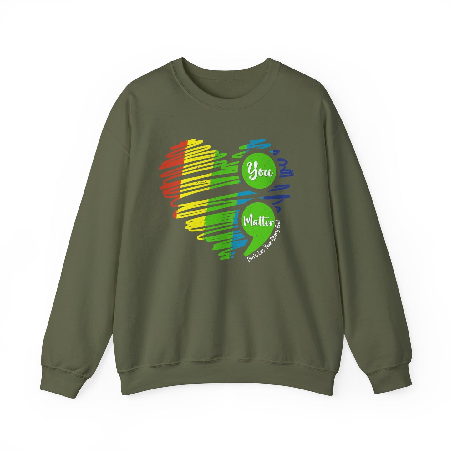 Colorful Pride Heart Mental Health Crewneck Sweatshirt