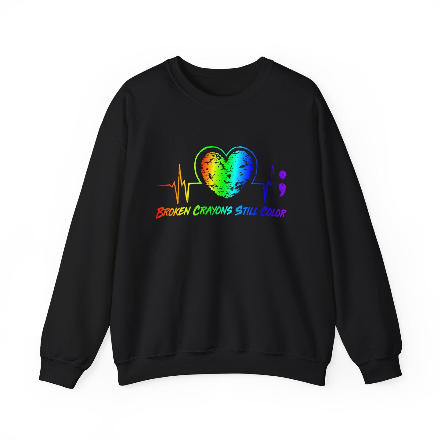 Rainbow Heart Mental Health Crewneck Sweatshirt